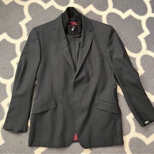 JHANE BARNES blazer in tone on tone black stripe mens stylin size 44